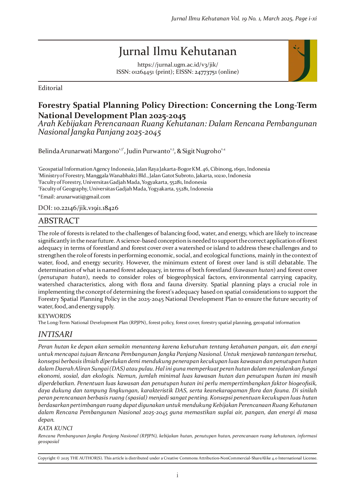 JURIS Forestry Spatial Planning Policy Direction Concerning the Long Term National Development Plan 2025 2045