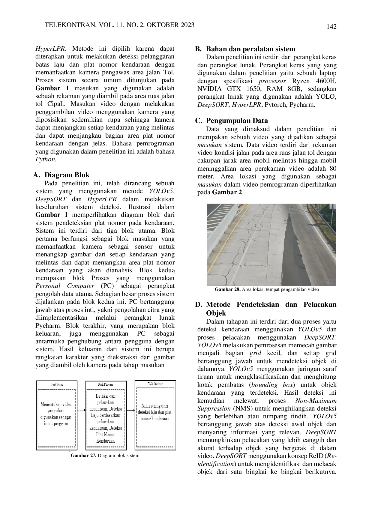 JURIS Aplikasi Penghitung Kecepatan Mobil dengan Akurasi Tinggi Menggunakan Yolo untuk Meminimasi Kecelakaan