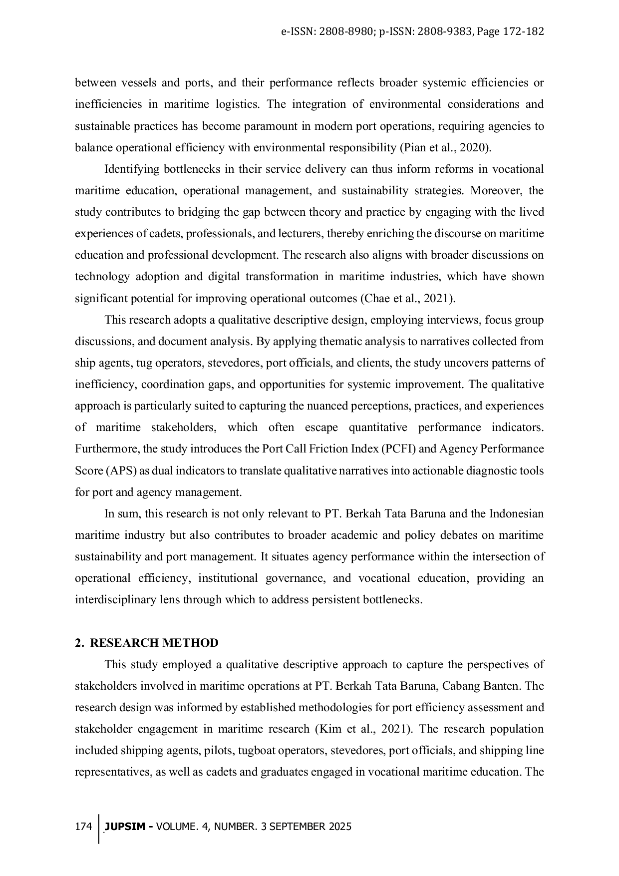 JURIS Port Service Bottlenecks and Shipping Agency Performance in Banten A Qualitative Analysis