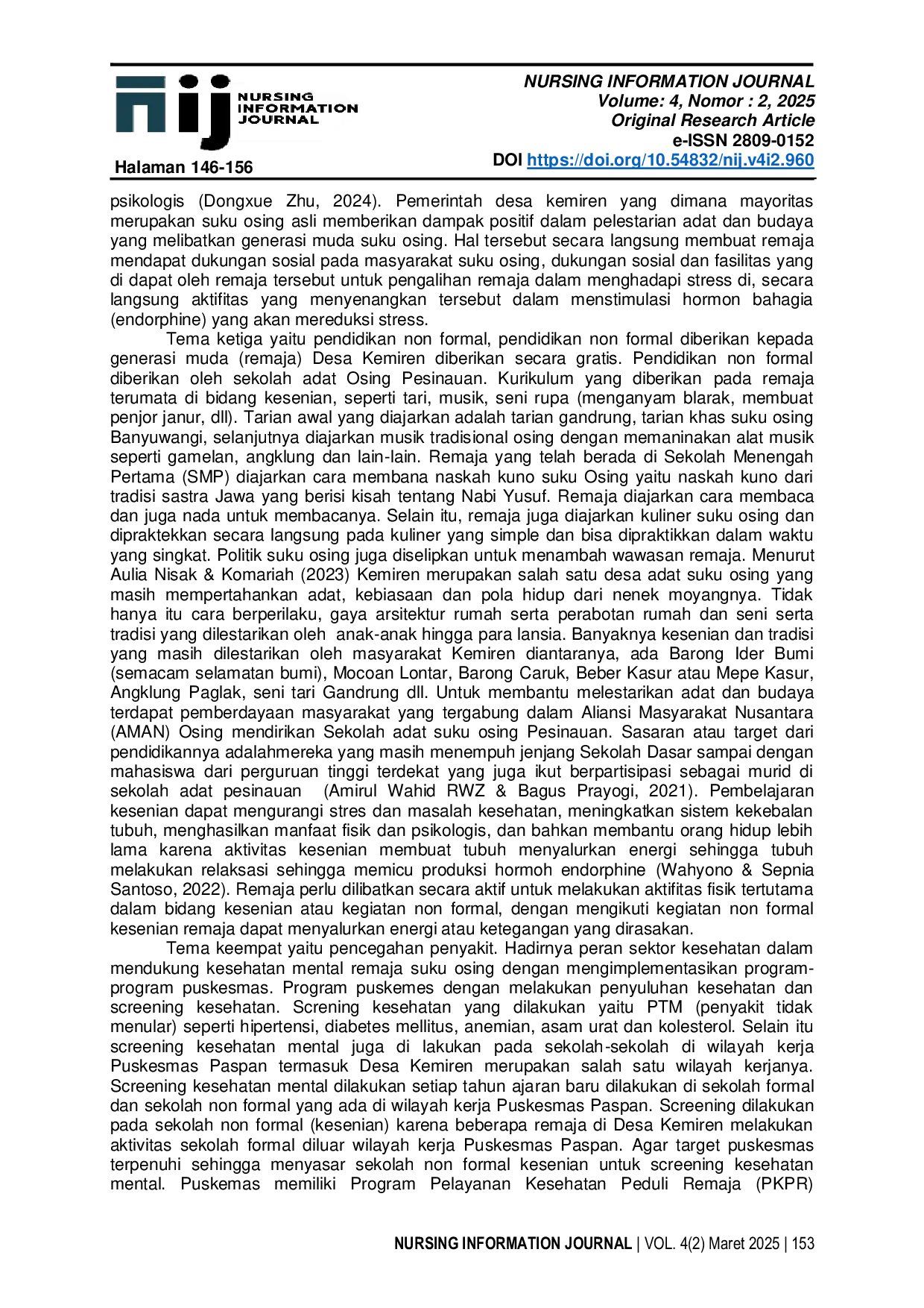 JURIS Ekplorasi Peran Lintas Sektor dalam Membangun Kesehatan Mental Remaja Suku Osing sebagai Daerah Zero Suicide Cases