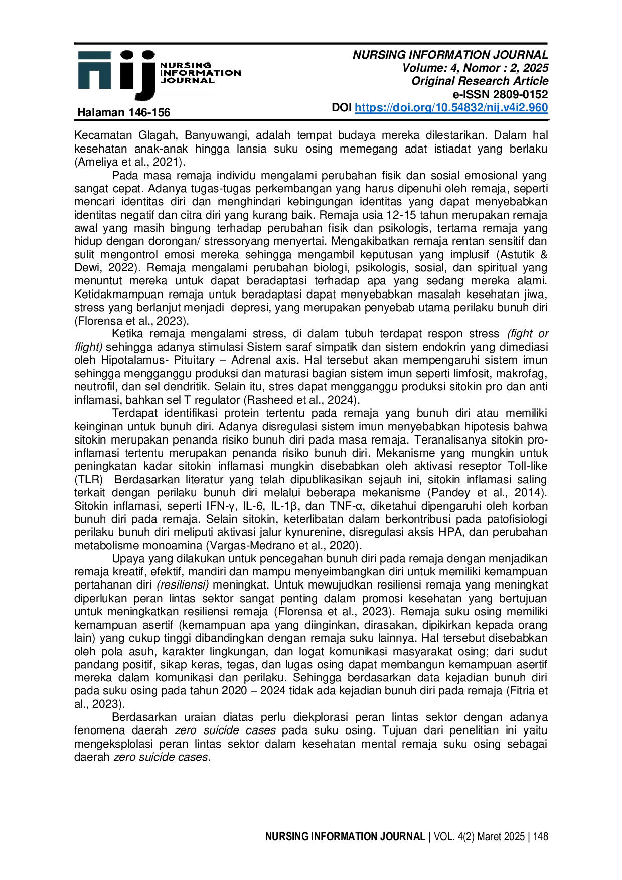 JURIS Ekplorasi Peran Lintas Sektor dalam Membangun Kesehatan Mental Remaja Suku Osing sebagai Daerah Zero Suicide Cases