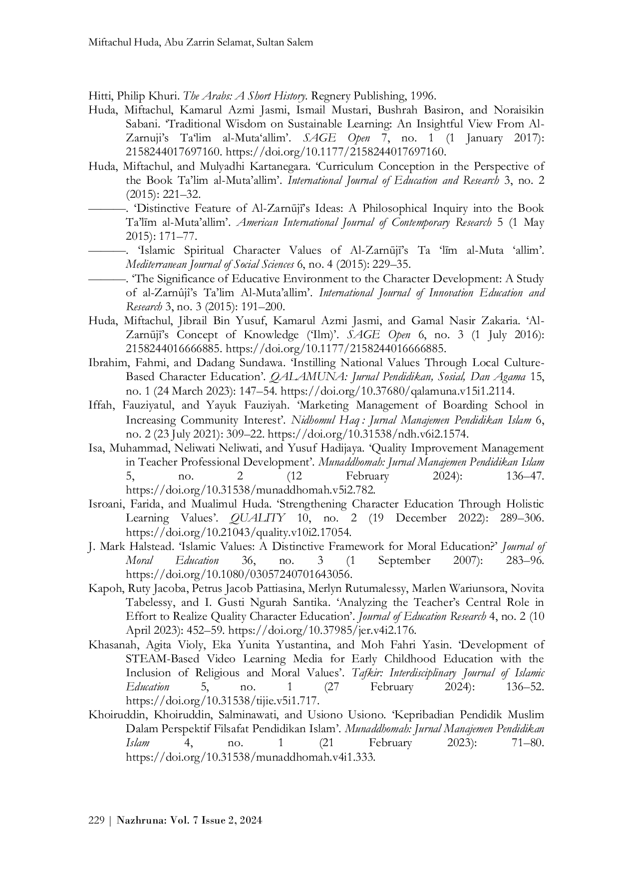 JURIS Investigating Respect in Learning as Character Education A Review of al Zarnj s Ta lm al Muta allim