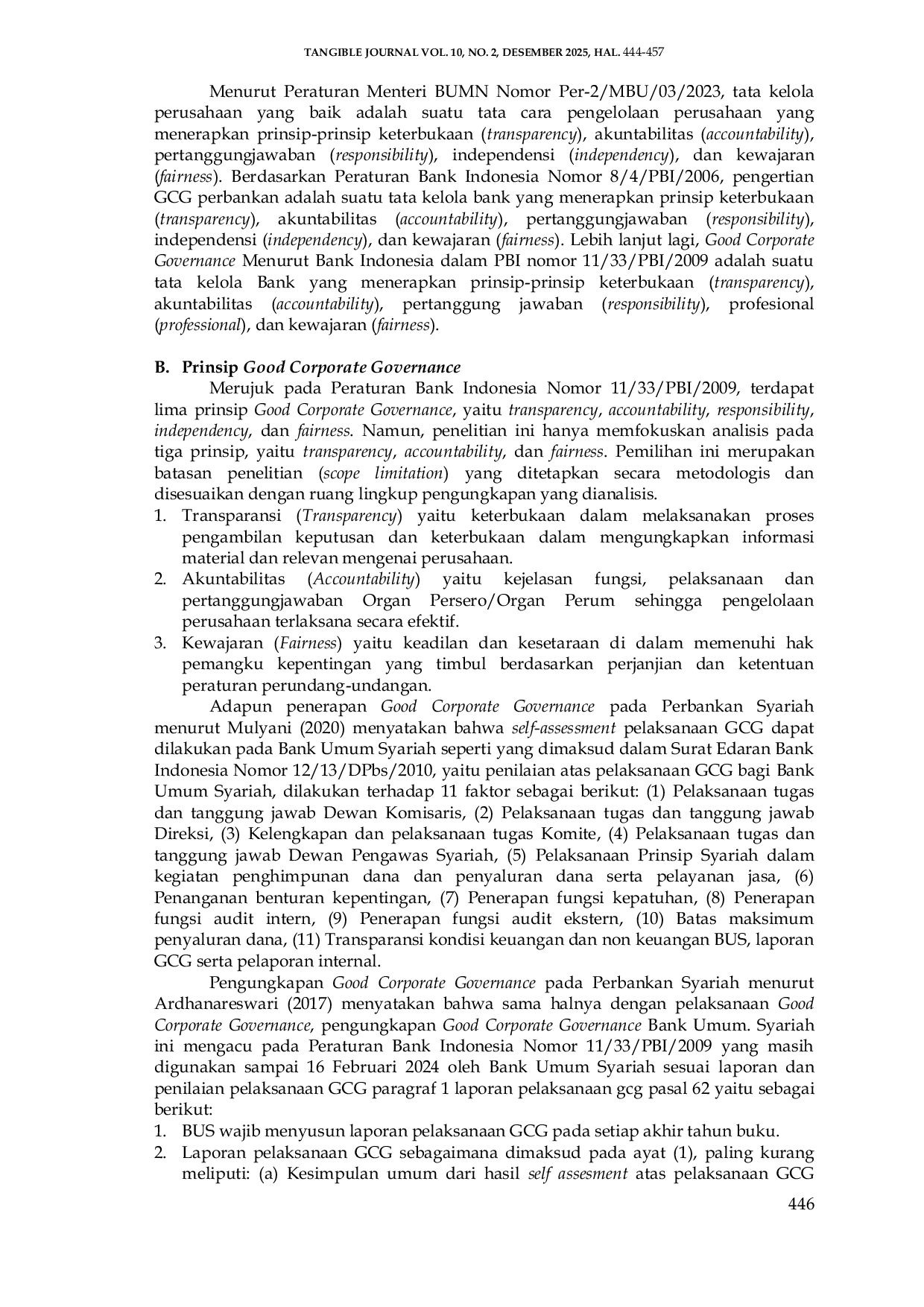 JURIS Analisis Penerapan Prinsip Good Corporate Governance pada Bank Syariah Indonesia