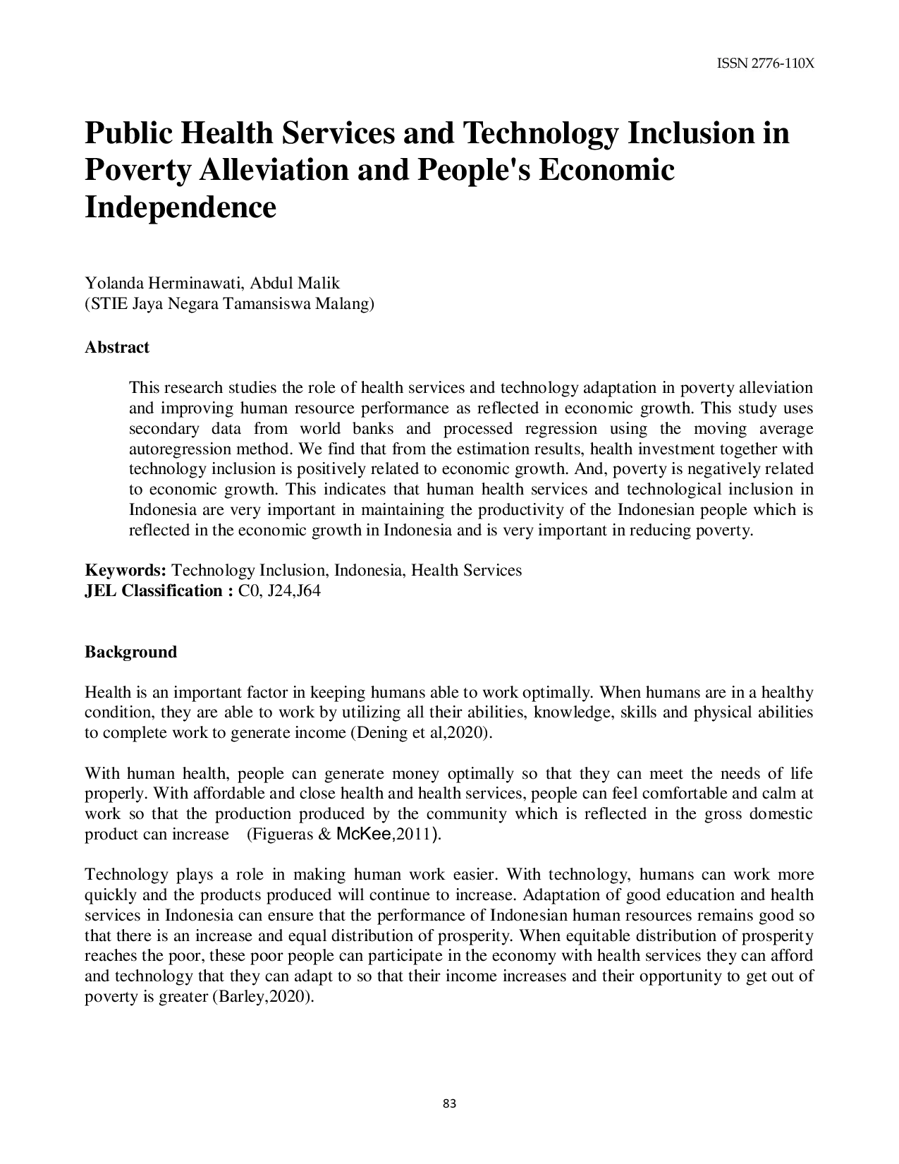 JURIS Public Health Services and Technology Inclusion in Poverty Allevi