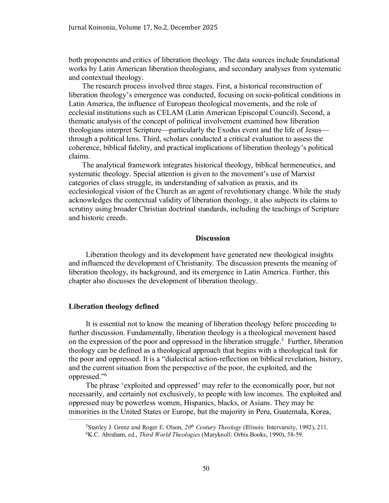 JURIS Liberation Theology Perspective toward Political Involvement of the Church A Theological Evaluation