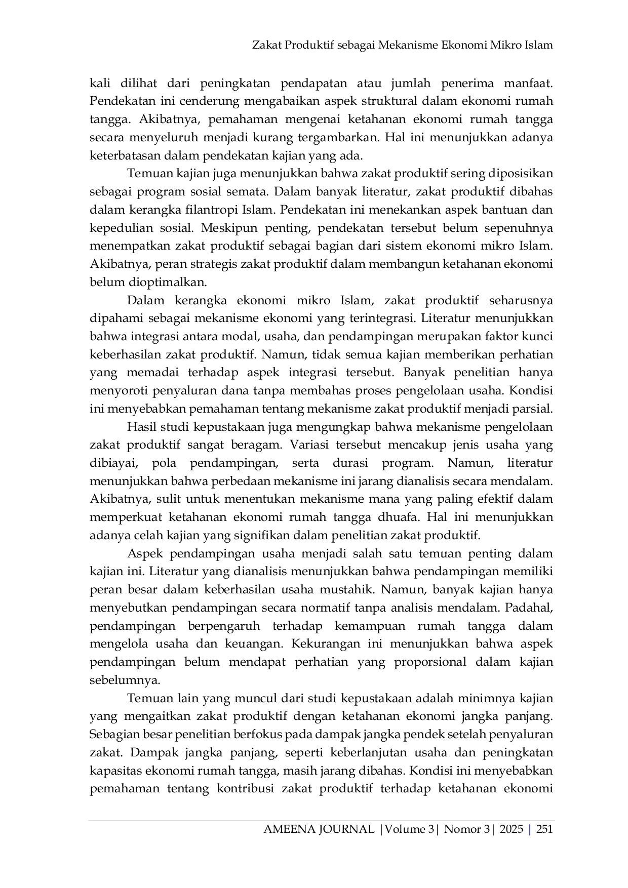 JURIS Zakat Produktif sebagai Mekanisme Ekonomi Mikro Islam dalam Menguatkan Ketahanan Ekonomi Rumah Tangga Dhuafa