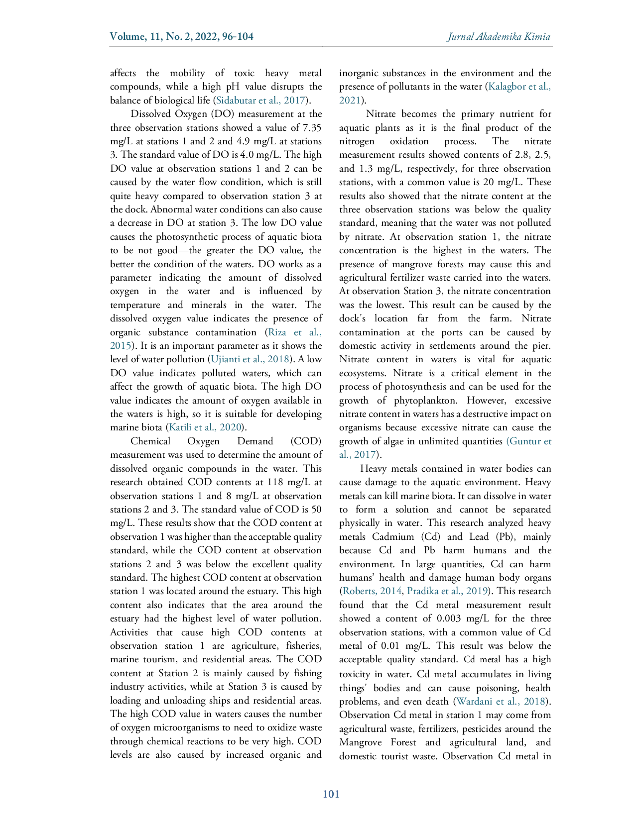 JURIS Analysis of Water Quality and Pollution Index at Karangantu Fishing Port Area Banten