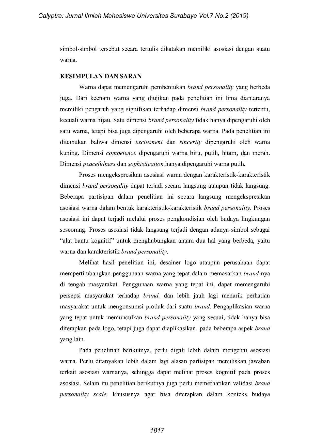 JURIS Pengaruh Warna Logo Brand terhadap Brand Personality