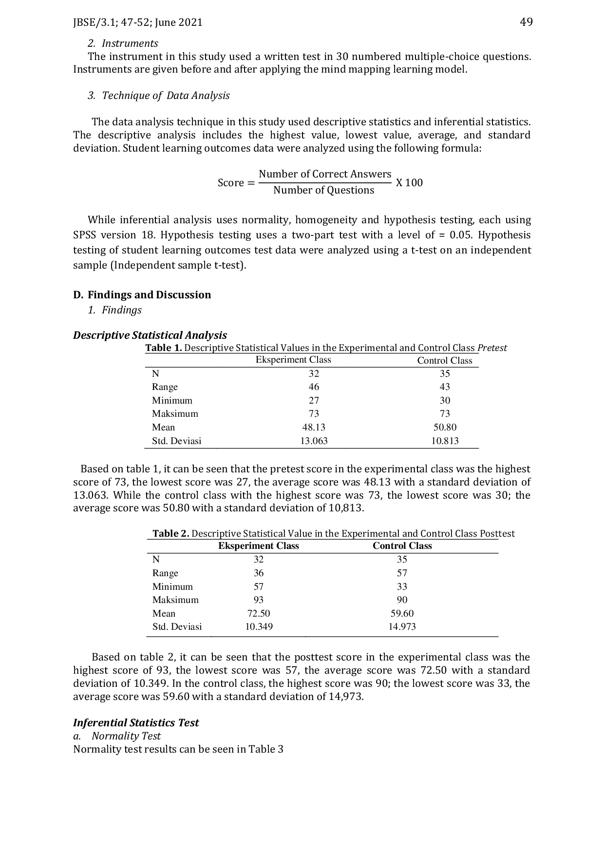 JURIS The Effect of Mind Mapping Model on The Students of Biology Learning Outcomes of SMAN 12 Maros