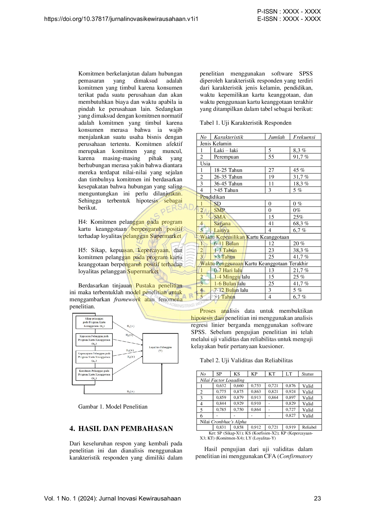 JURIS Inovasi Efektifitas Penerapan Customer Relationship Management Pada Loyalitas Pelanggan Supermarket