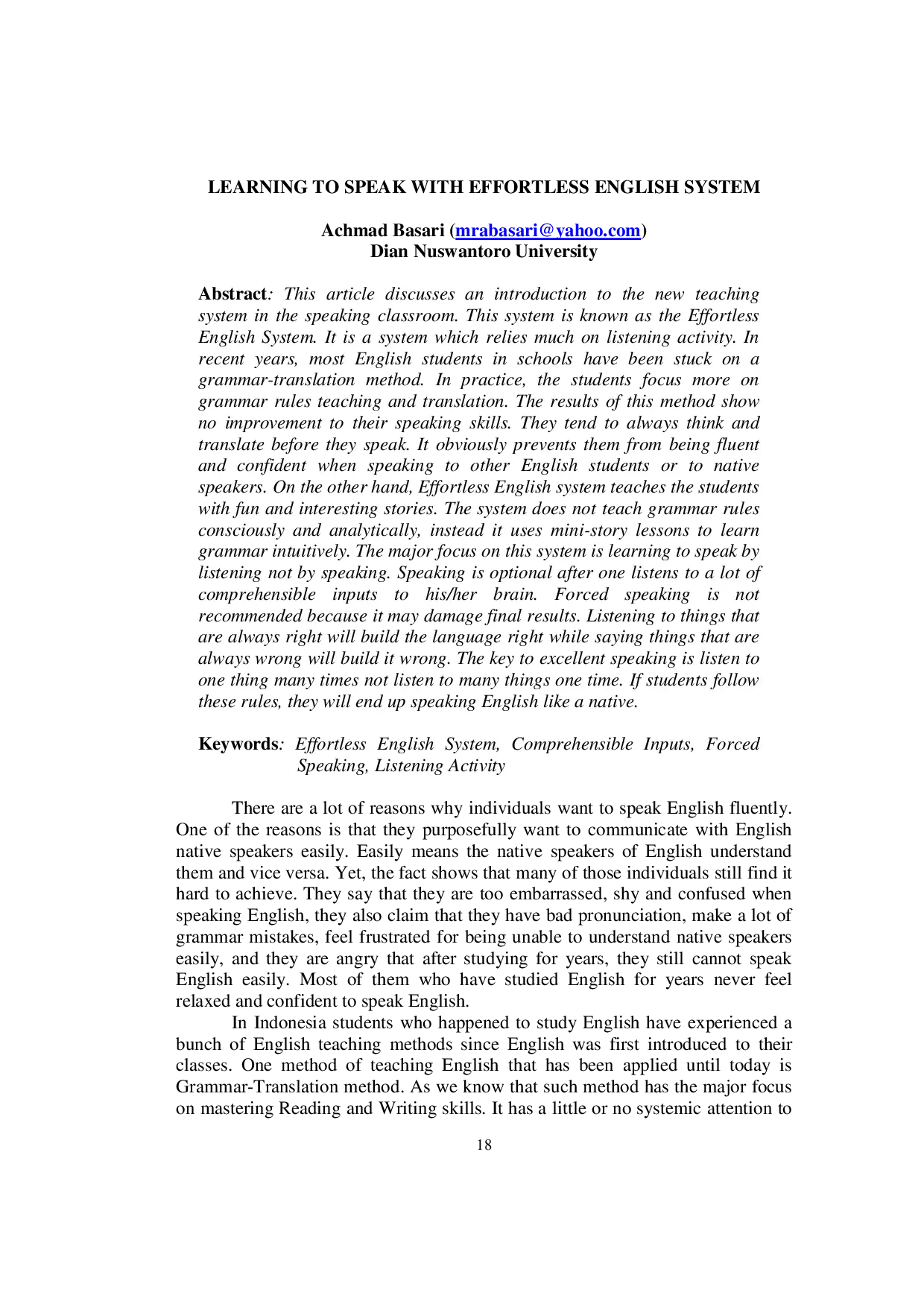 JURIS Learning To Speak With Effortless English System