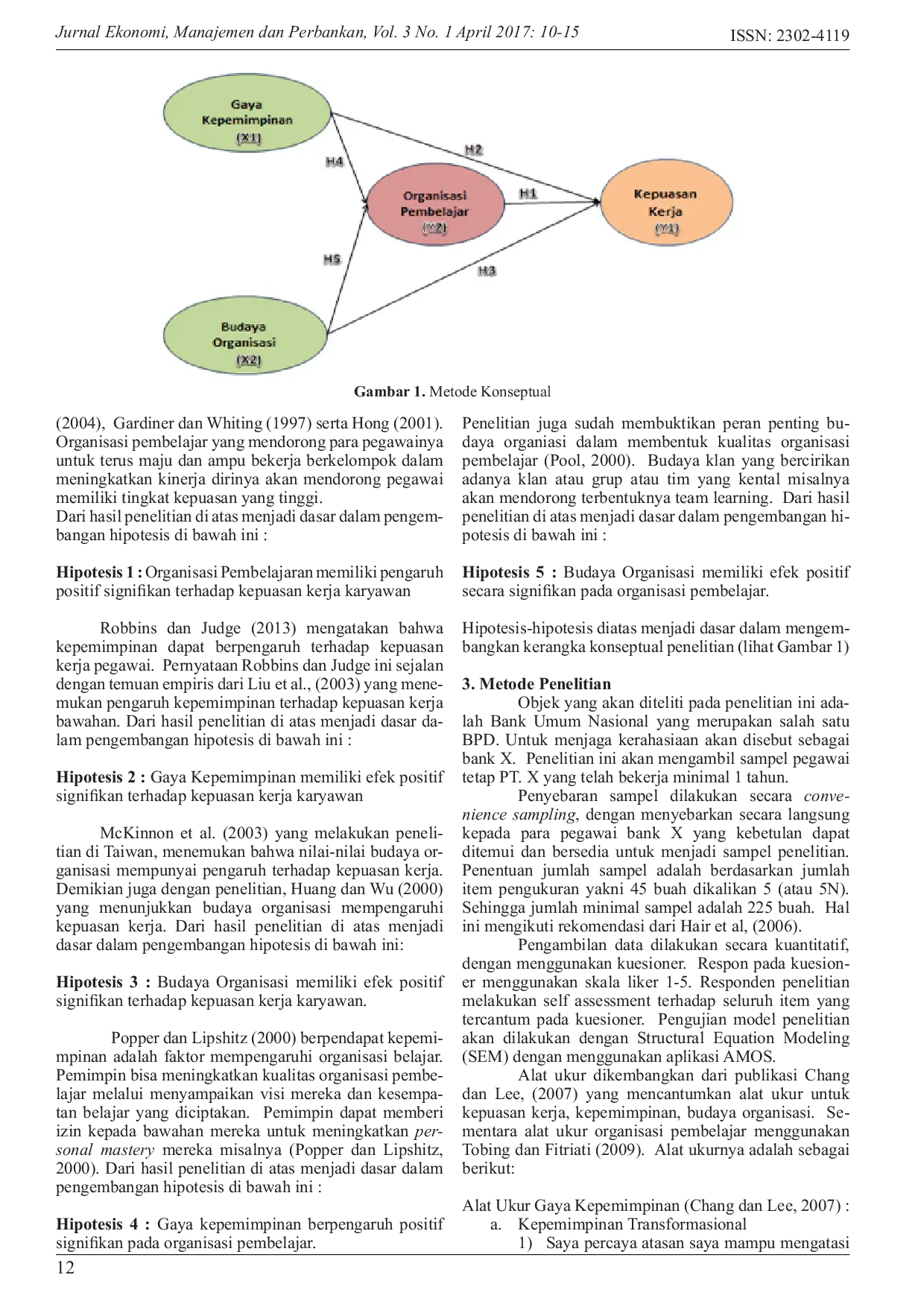 JURIS Gaya Kepemimpinan Budaya Organisasi dan Organisasi Pembelajar dalam Membentuk Kepuasan Kerja Karyawan