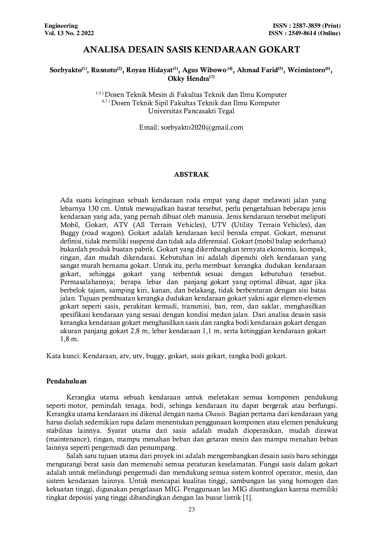 JURIS Analisa Desain Sasis Kendaraan Gokart
