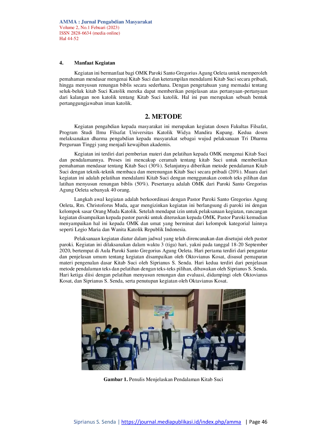 JURIS Pelatihan Kursus Dasar Kitab Suci Bagi Orang Muda Katolik Paroki Santo Gregorius Agung Oeleta