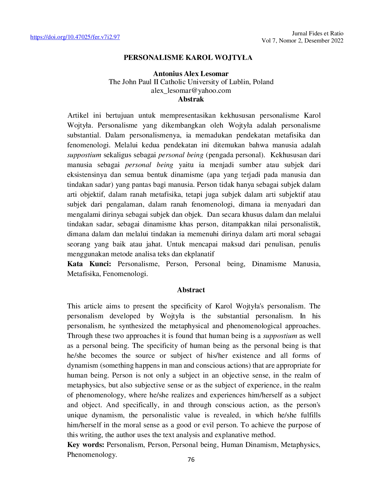 JURIS Personalisme Karol WojtyCa