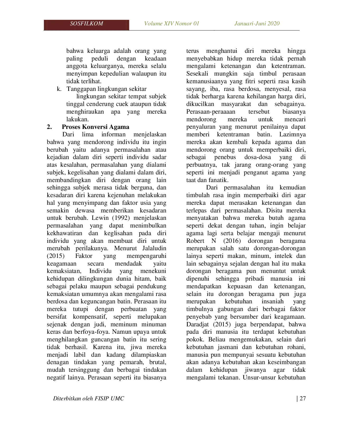 JURIS Proses Konversi Agama Studi Kasus Pada Pemuda Yang Memutuskan Berhijrah