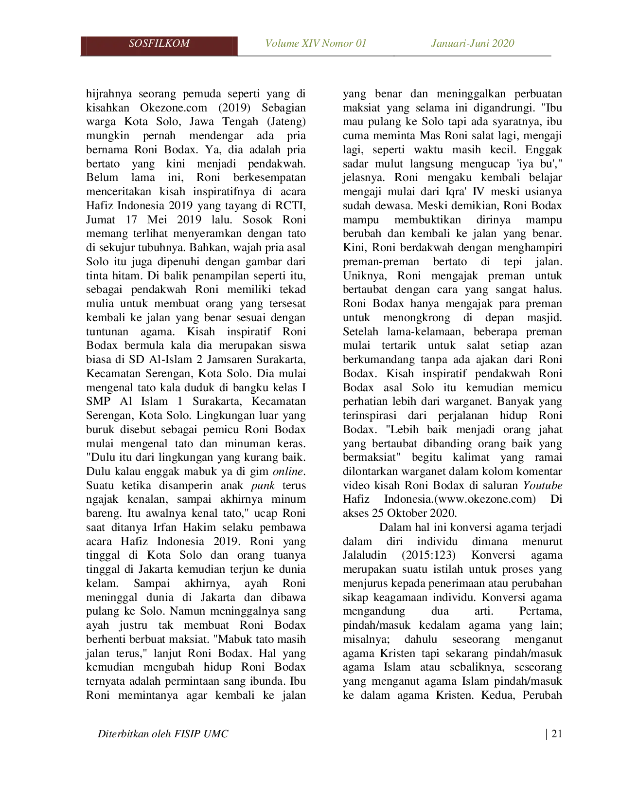 JURIS Proses Konversi Agama Studi Kasus Pada Pemuda Yang Memutuskan Berhijrah