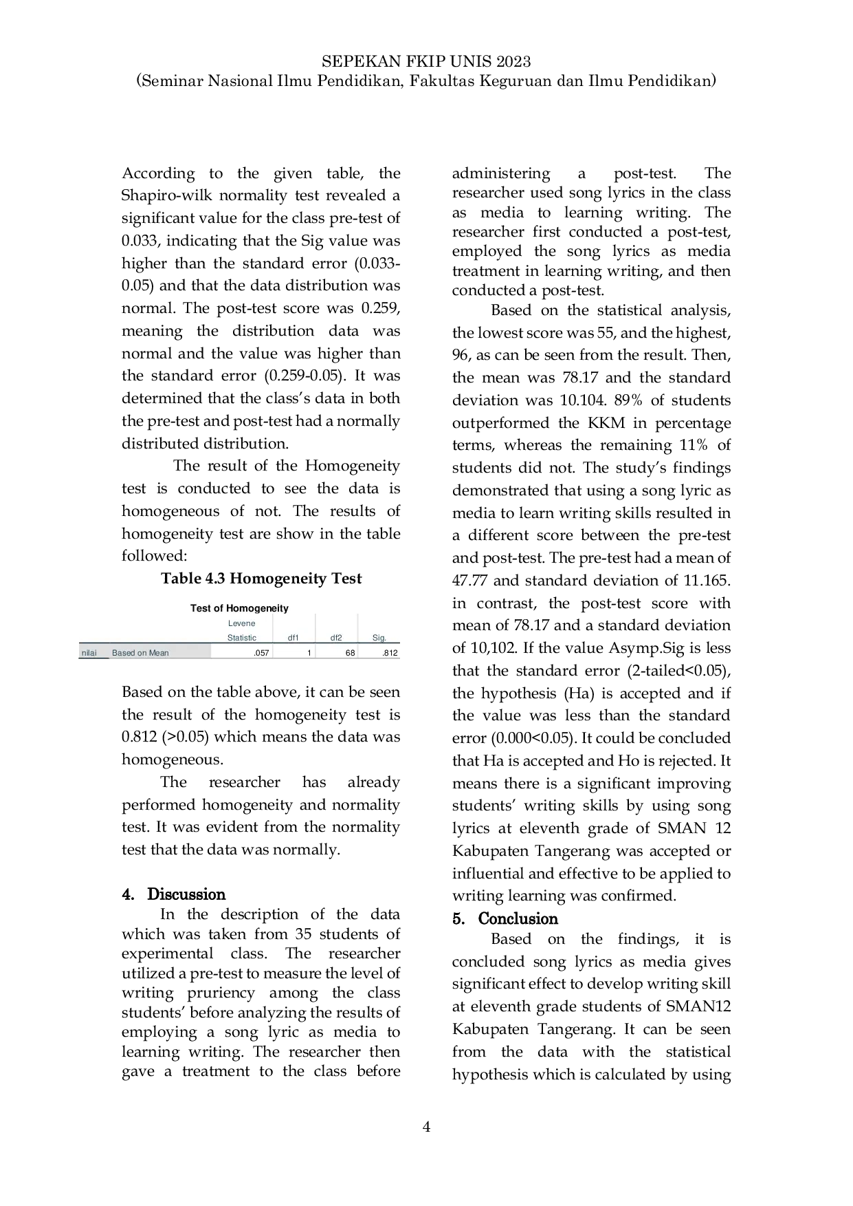 JURIS Improving Students Writing Skills by Using Songs Lyrics at Eleventh Grade of SMAN 12 Kabupaten Tangerang in the Academic Year 2023 2024