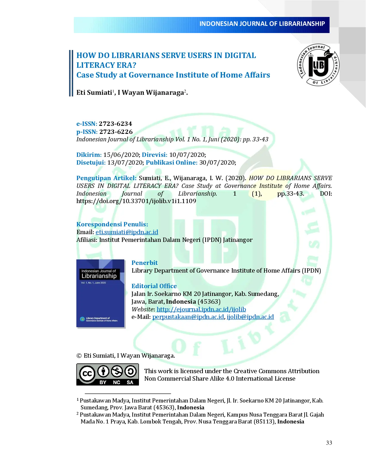 juris HOW DO LIBRARIANS SERVE USERS IN DIGITAL LITERACY ERA Case Study at Governance Institute of Home Affairs