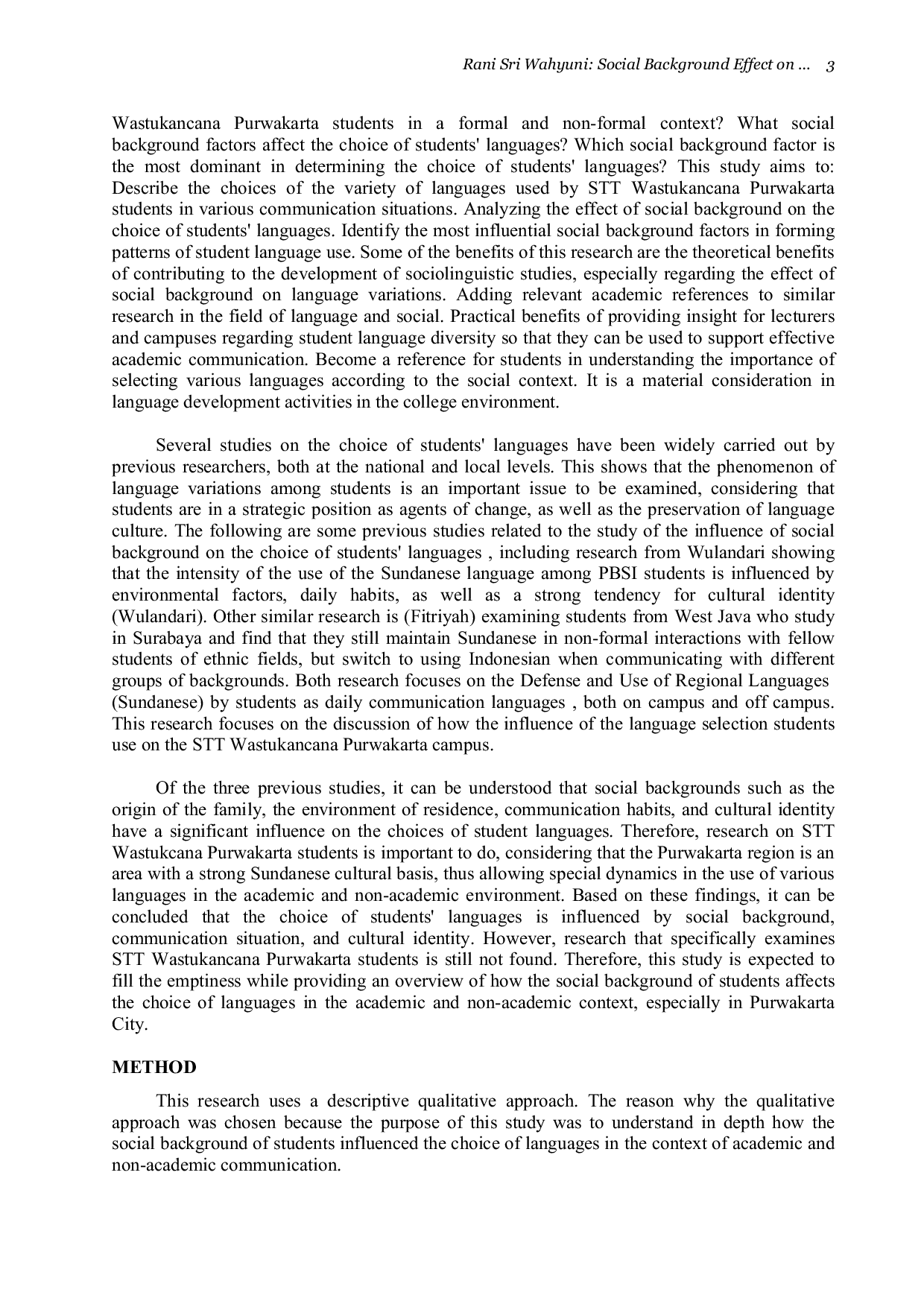 JURIS Social Background Effect on The Choice of The Students Language