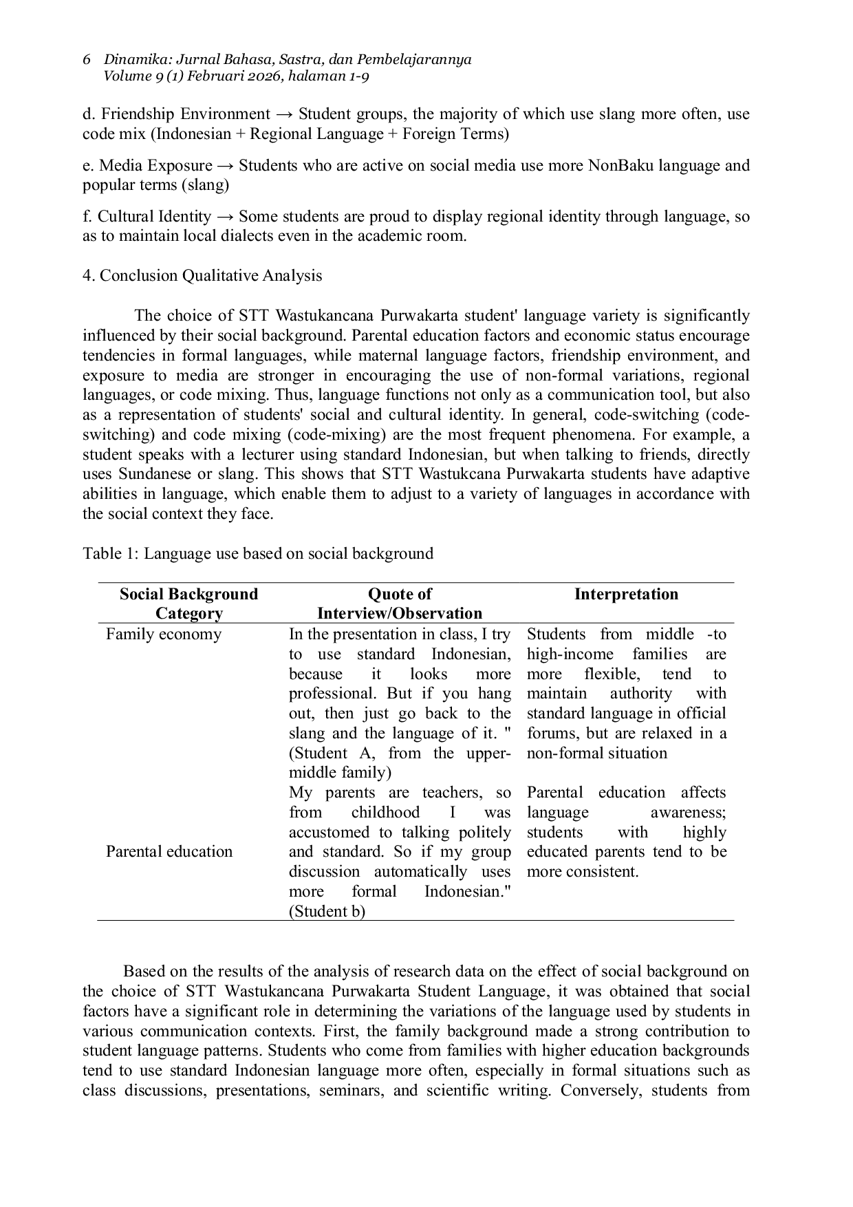 JURIS Social Background Effect on The Choice of The Students Language