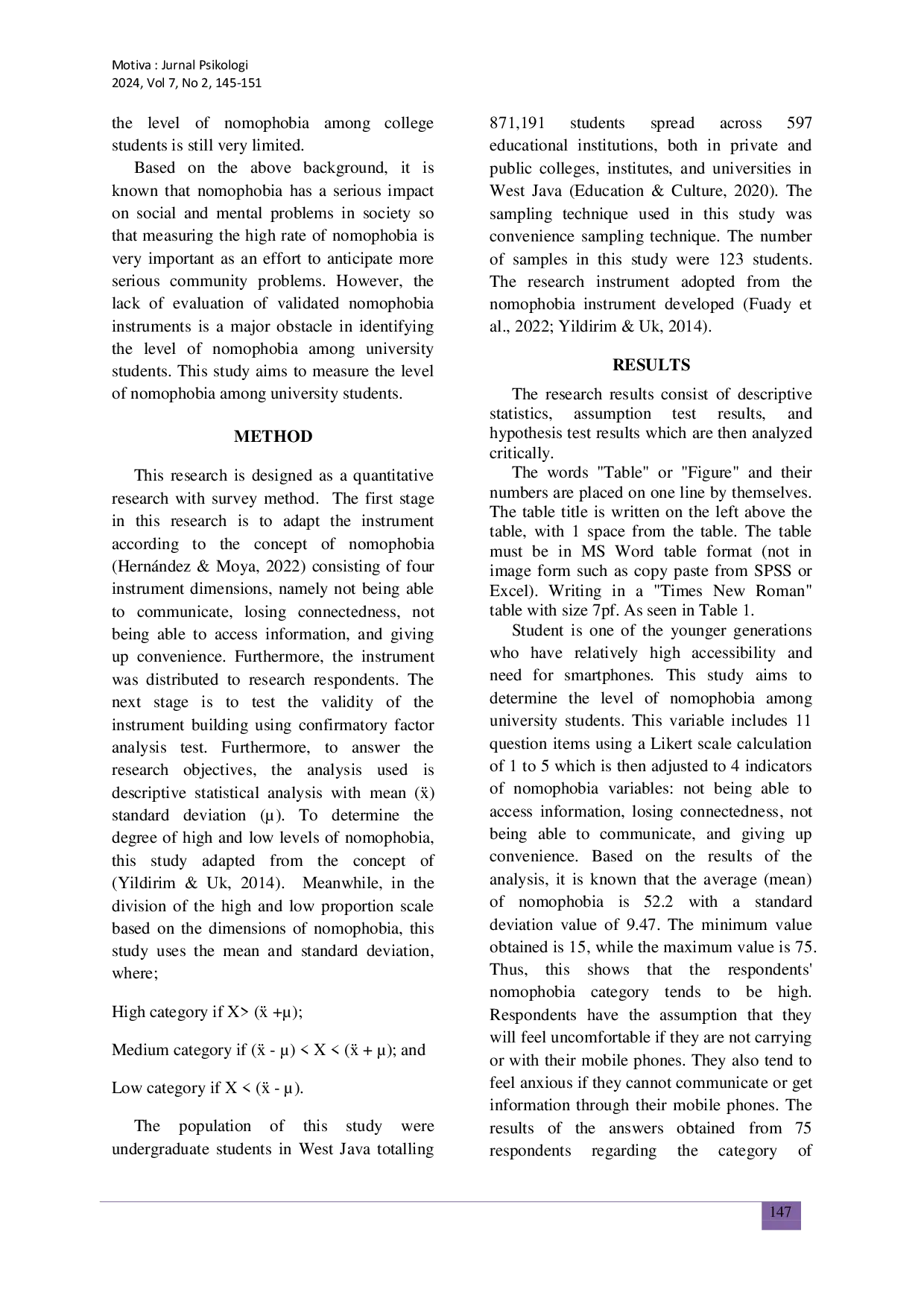 JURIS Assessing The Level Of Nomophobia Among Students