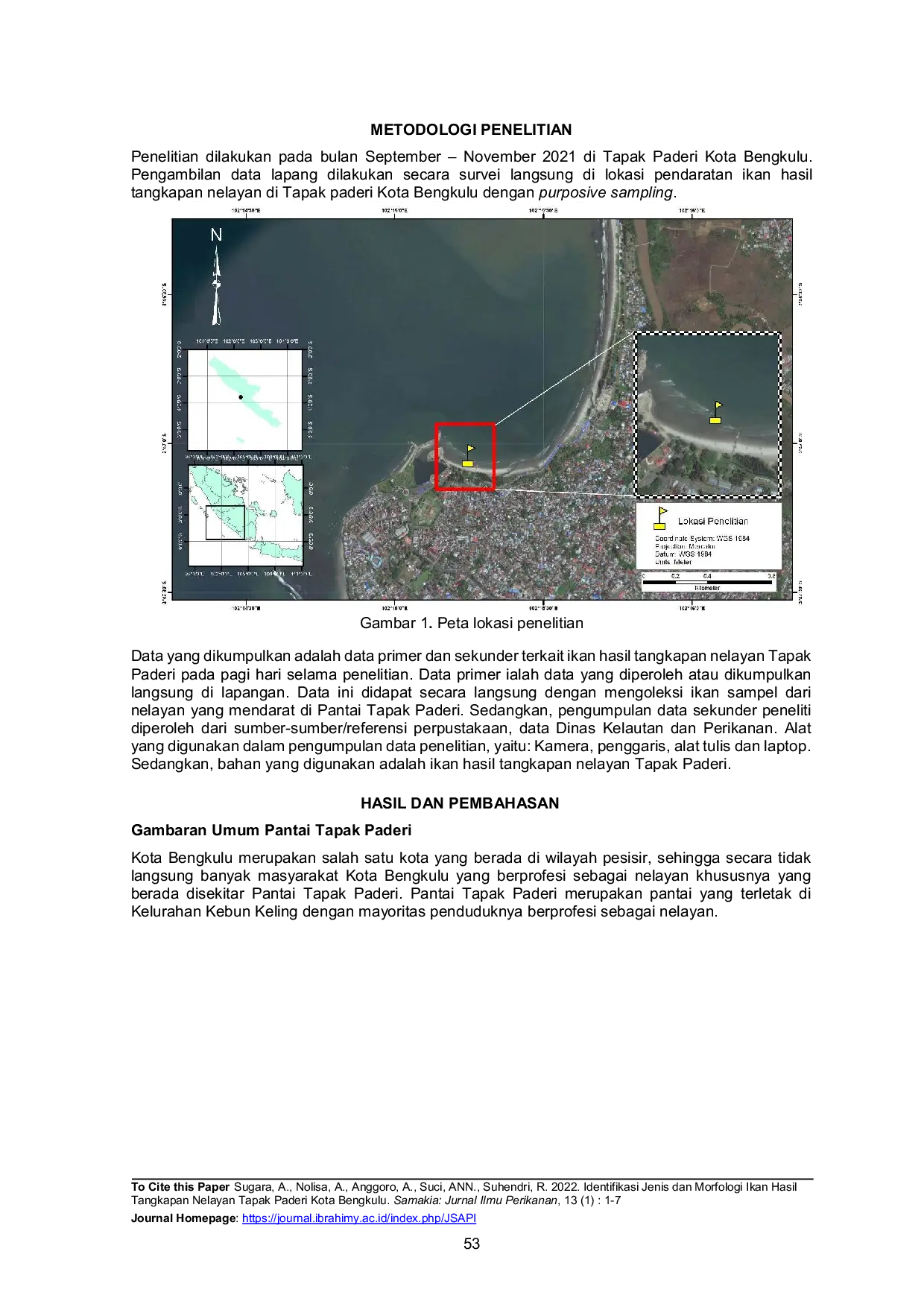 JURIS Identifikasi Keanekaragaman Jenis Ikan Hasil Tangkapan Nelayan Tapak Paderi Kota Bengkulu