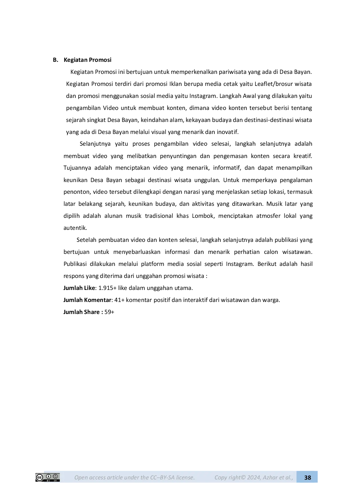 JURIS Promosi Potensi Desa Wisata di Desa Bayan Kabupaten Lombok Utara