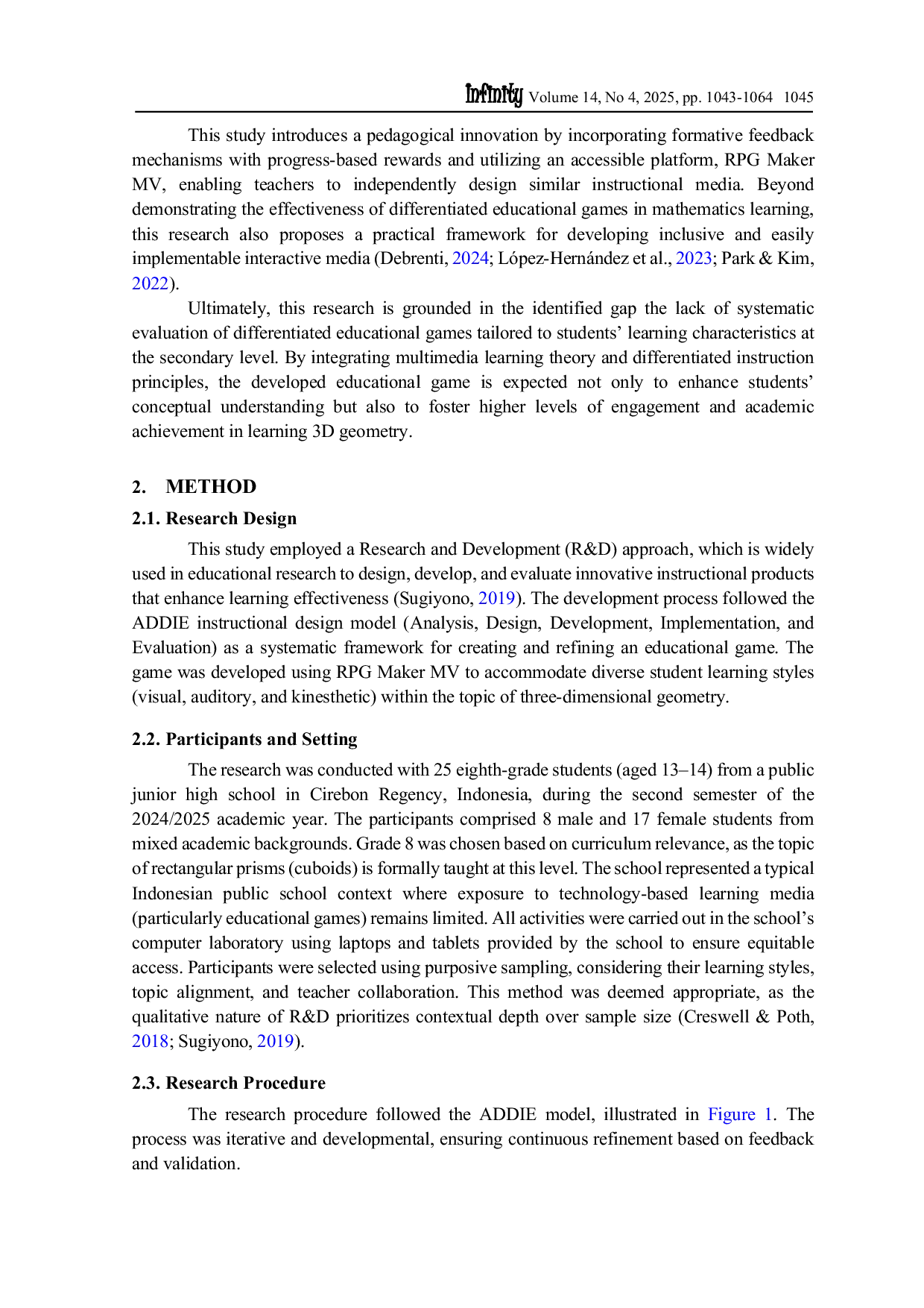 JURIS Enhancing 3D geometry learning A differentiated educational game approach