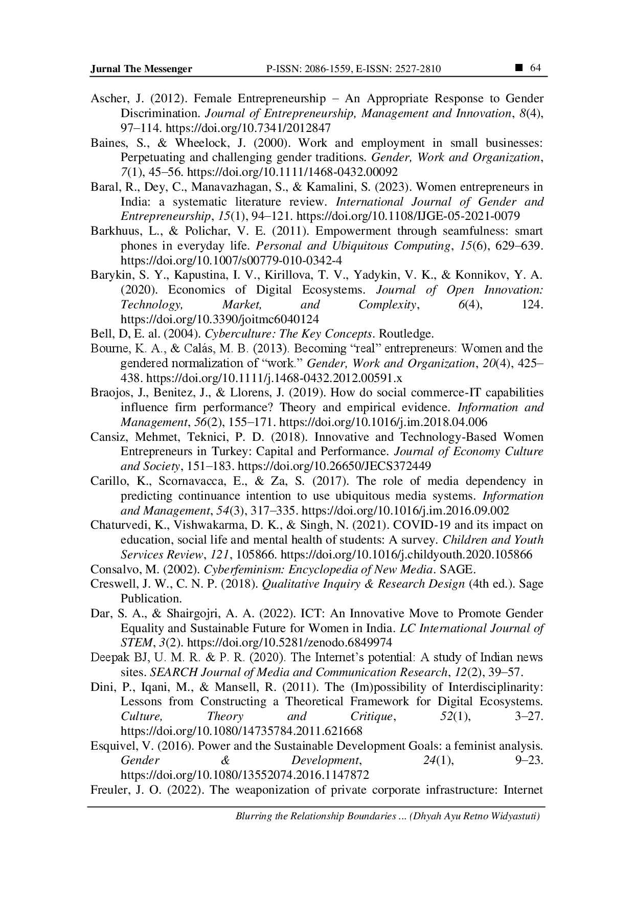 juris Blurring the Relationship Boundaries between Women and Technology