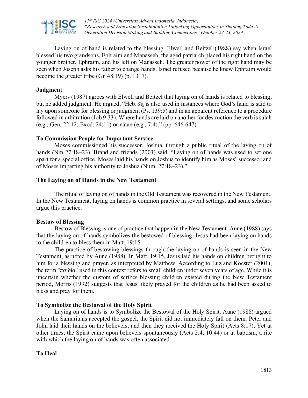 JURIS The Significance of the Laying on of Hands in Act6 6 Towards Theological Enlightenment