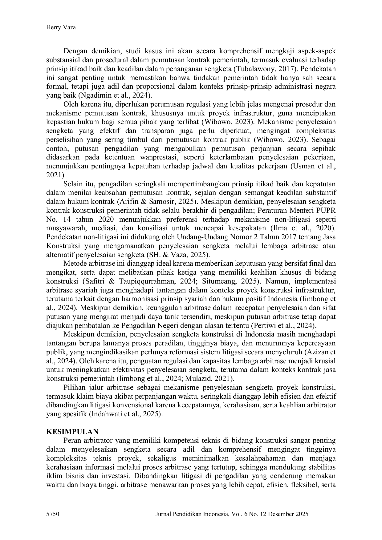 JURIS Kewenangan Pejabat Pemerintah dalam Pemutusan Kontrak Proyek Konstruksi Infrastruktur Perlindungan Hukum Bagi Penyedia