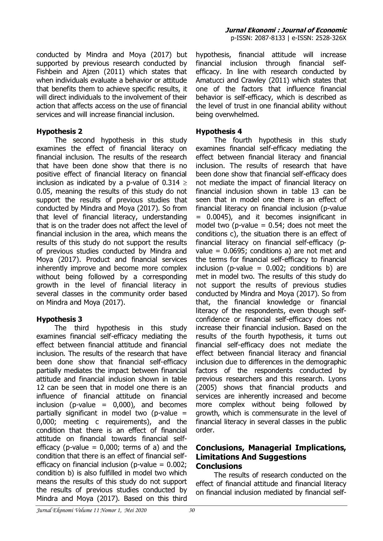 JURIS The Effect of Self Efficacy Financial Mediation on Factors Affecting Financial Inclusion in Small Businesses in West Jakarta