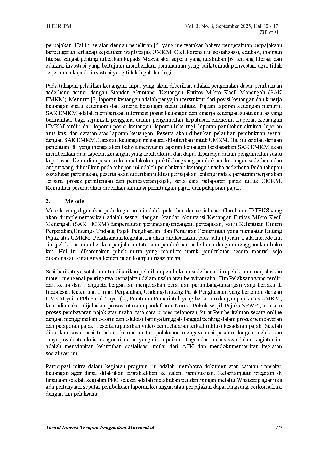 juris Pelatihan Pembukuan Sederhana dan Sosialisasi Perpajakan Usaha Mikro Kecil dan Menengah UMKM