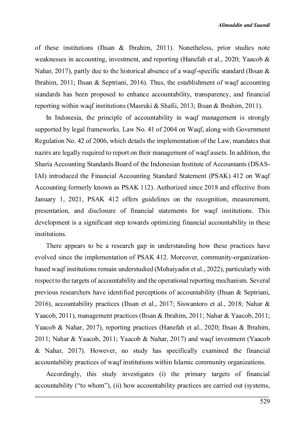 JURIS Addressing Financial Accountability Challenges in an Indonesian Waqf Institution Insights post PSAK 412 Implementation