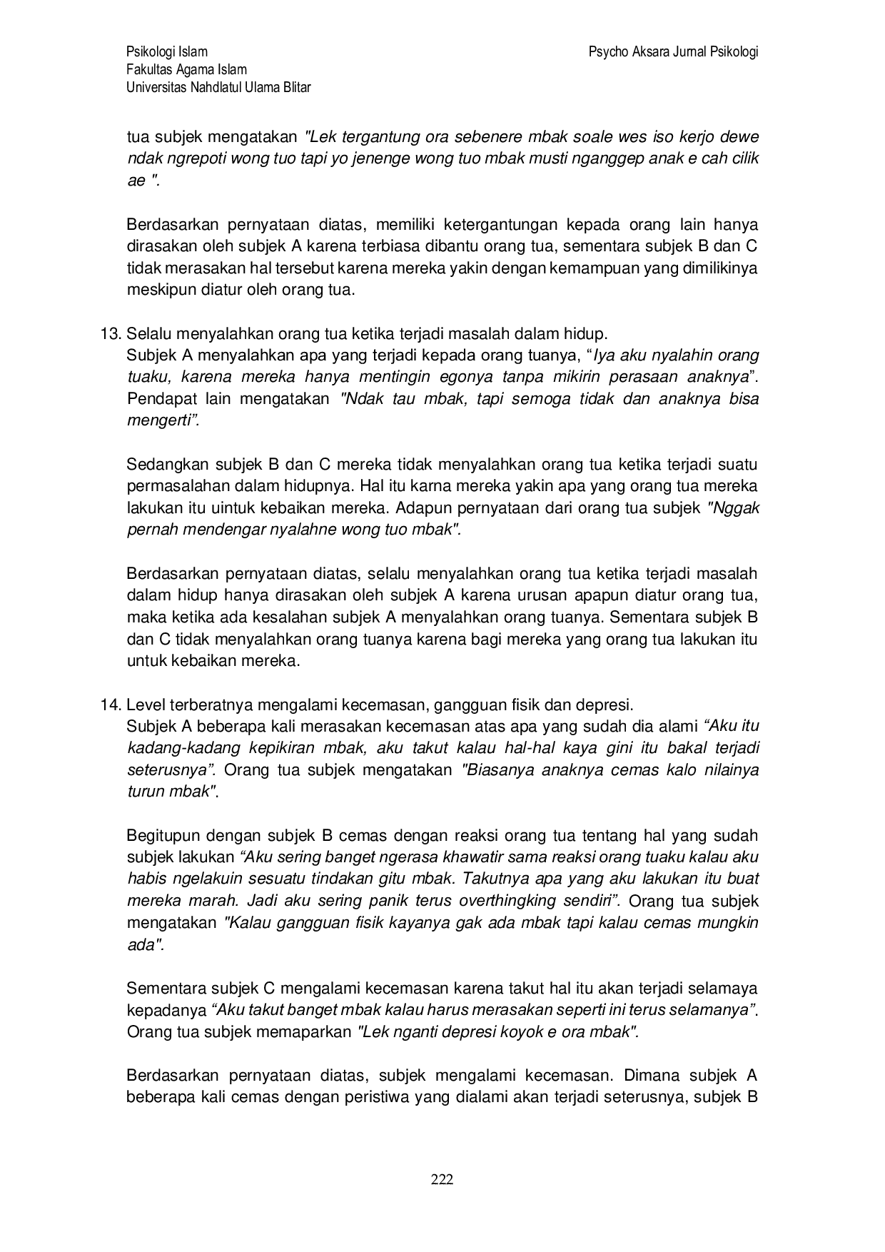 JURIS Dampak Toxic Parents terhadap Kesehatan Mental Remaja Akhir