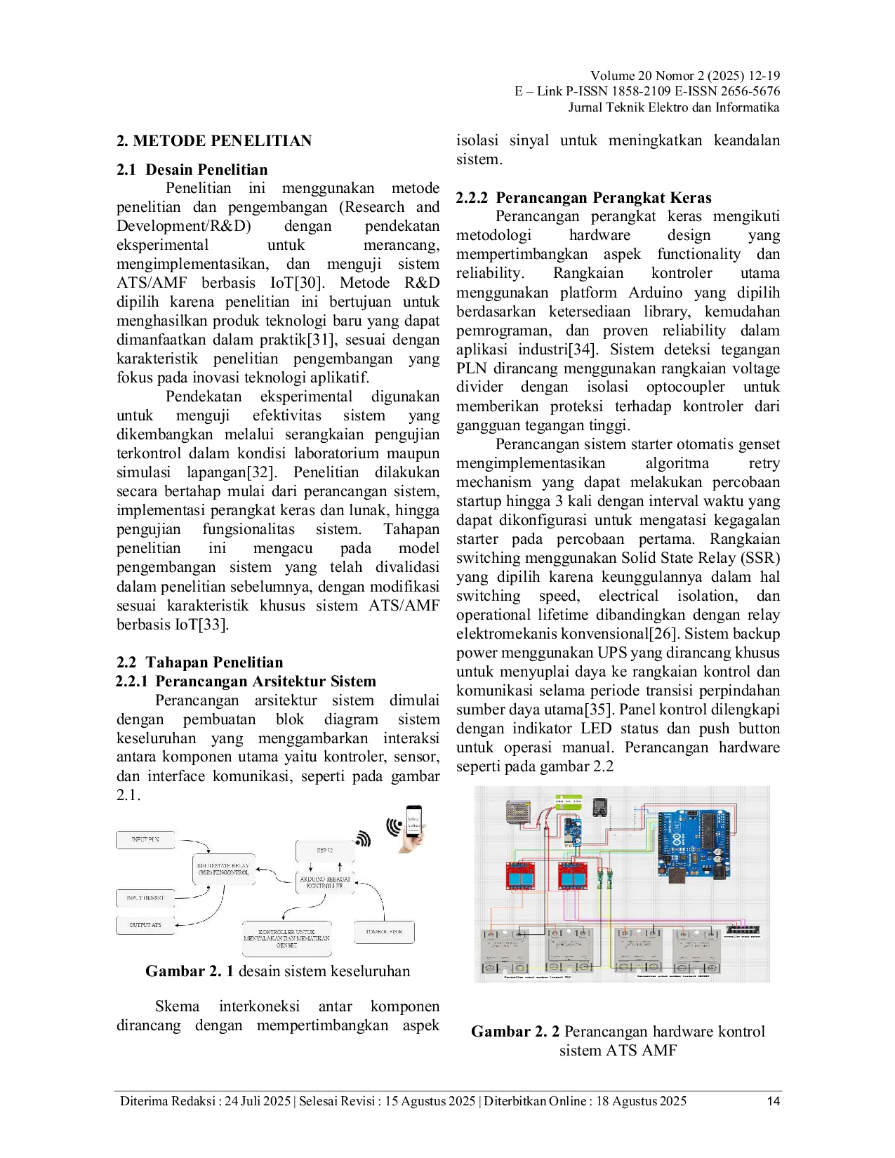 JURIS Sistem Otomatisasi Perpindahan Sumber Daya Listrik PLN Genset Berbasis IoT Dengan Mikrokontroler ESP32 Arduino