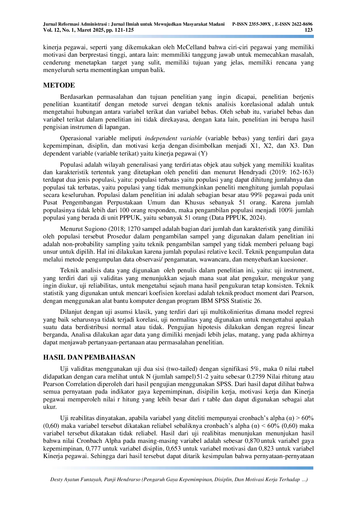 JURIS Pengaruh Gaya Kepemimpinan Disiplin Dan Motivasi Kerja Terhadap Kinerja Pegawai Pusat Pengembangan Perpustakaan Umum Dan Khusus Pada Perpustakaan Nasional Republik Indonesia