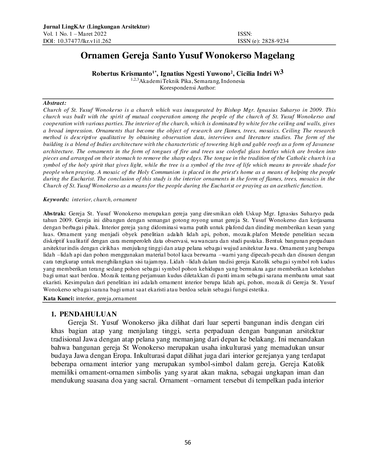 JURIS Ornamen Gereja Santo Yusuf Wonokerso Magelang