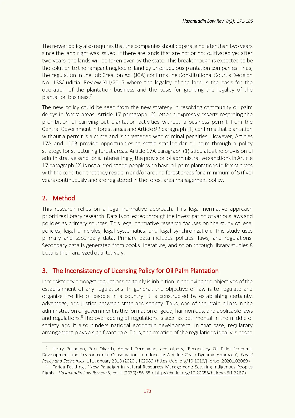 juris The Policy on Illegal Oil Palm Plantation Reform in Forest Area during Jokowi s Presidency