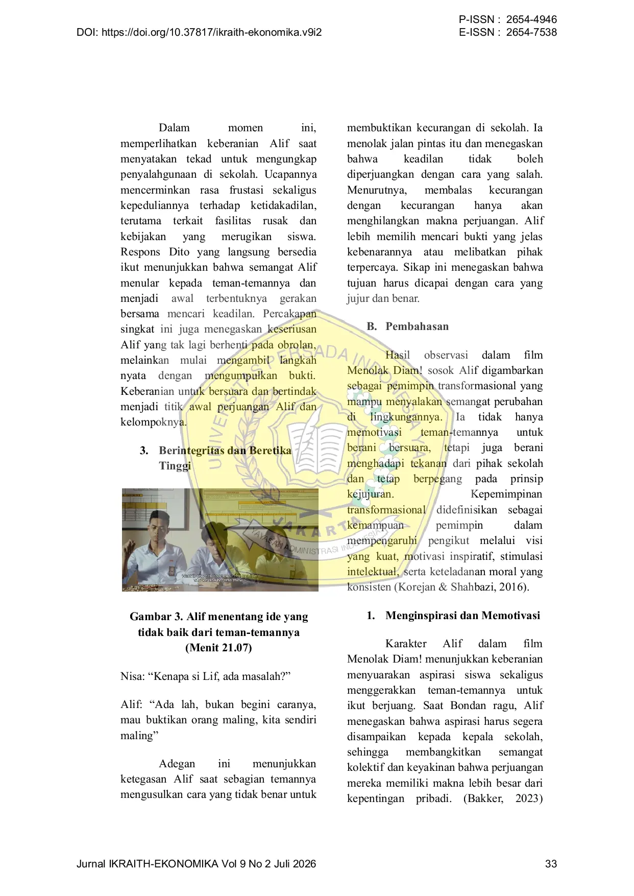 JURIS Representasi Kepemimpinan pada Karakter Alif Film Menolak Diam