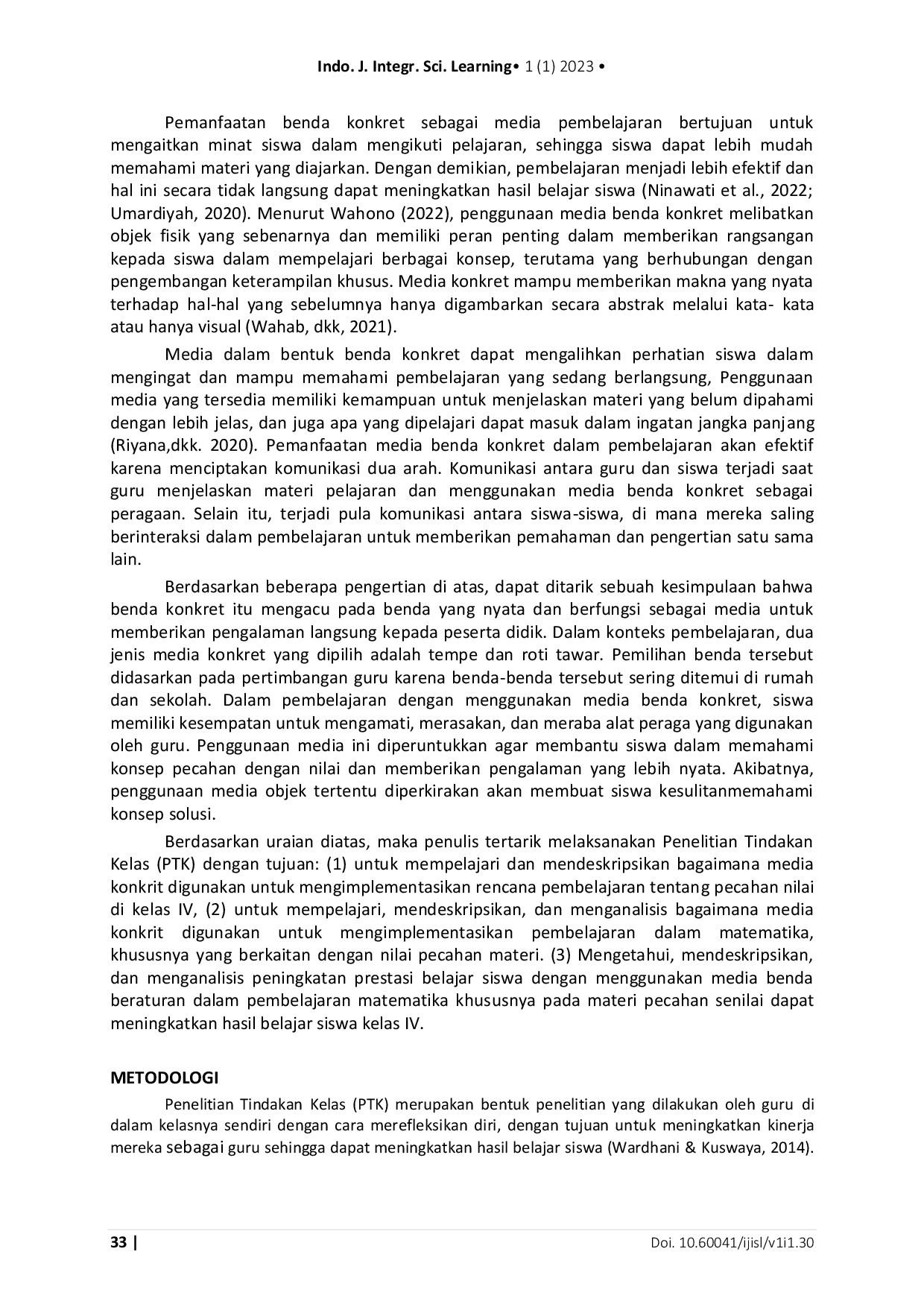 JURIS Meningkatkan Hasil Belajar Siswa Menggunakan Media Benda Konkret pada Materi Pecahan Senilai di Kelas IV SDN 2 Kersaratu