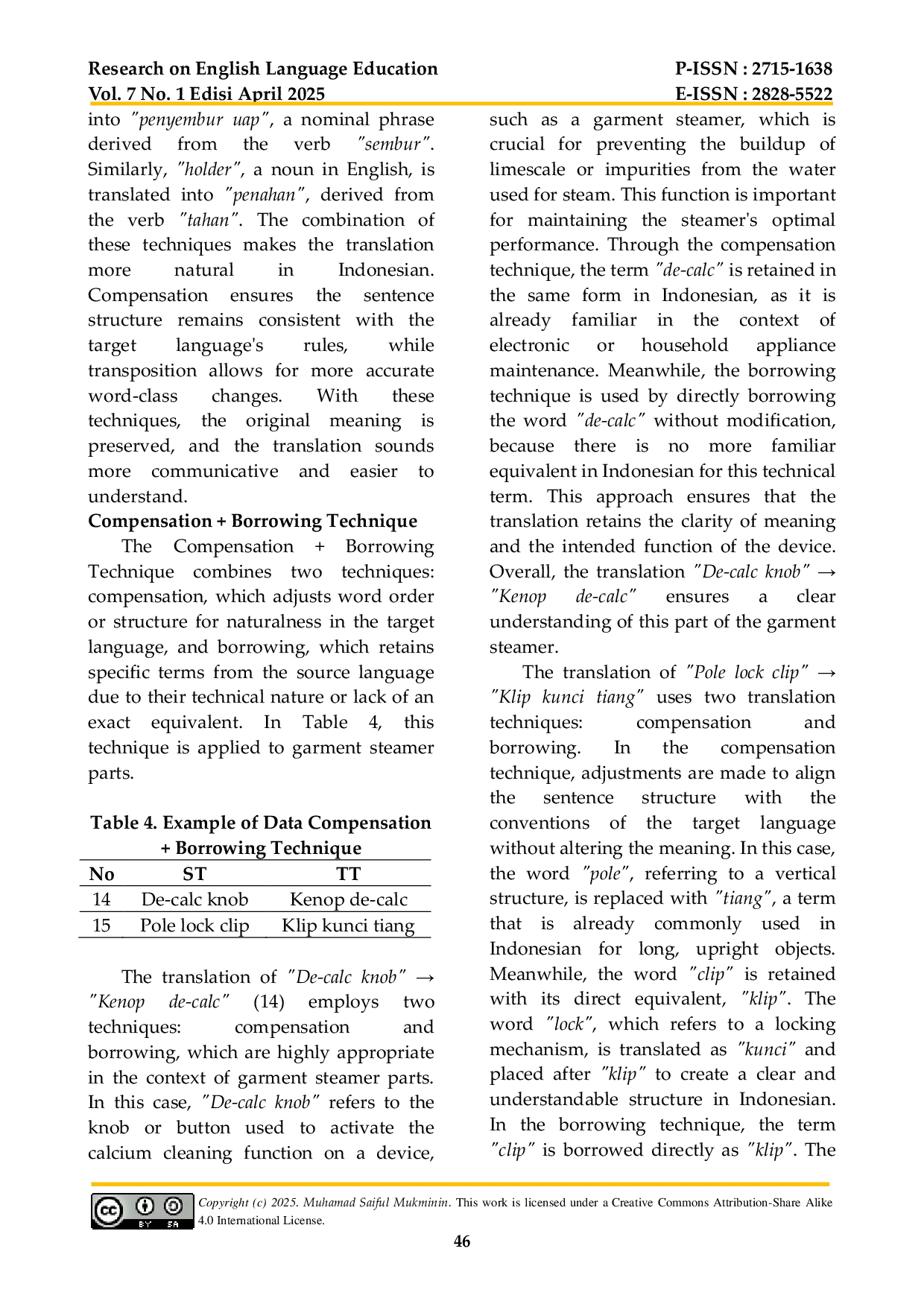 JURIS Teknik Penerjemahan Istilah Bagian Bagian Perangkat Penguap Pakaian dari Bahasa Inggris ke Bahasa Indonesia dalam Manual Pengguna