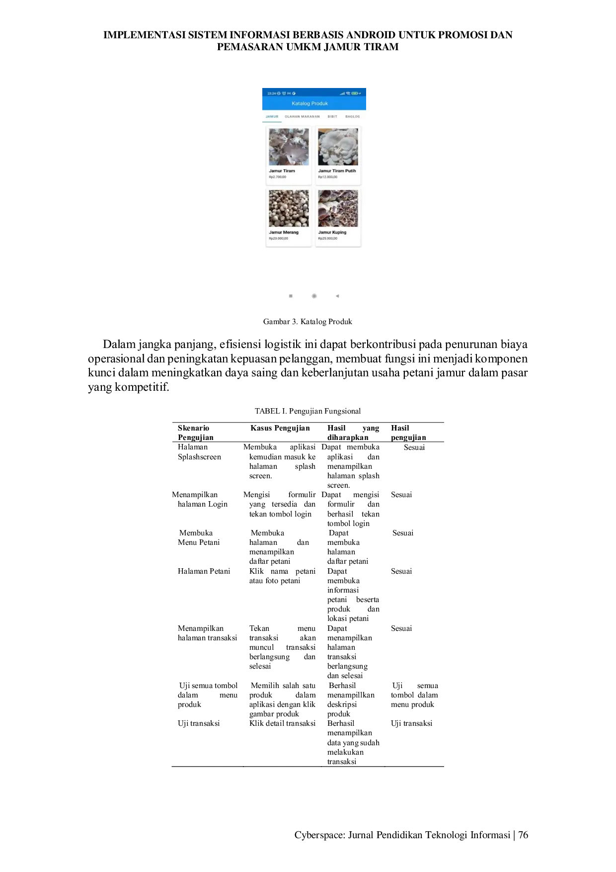 JURIS Implementasi Sistem Informasi Berbasis Android Untuk Promosi Dan Pemasaran Umkm Jamur Tiram