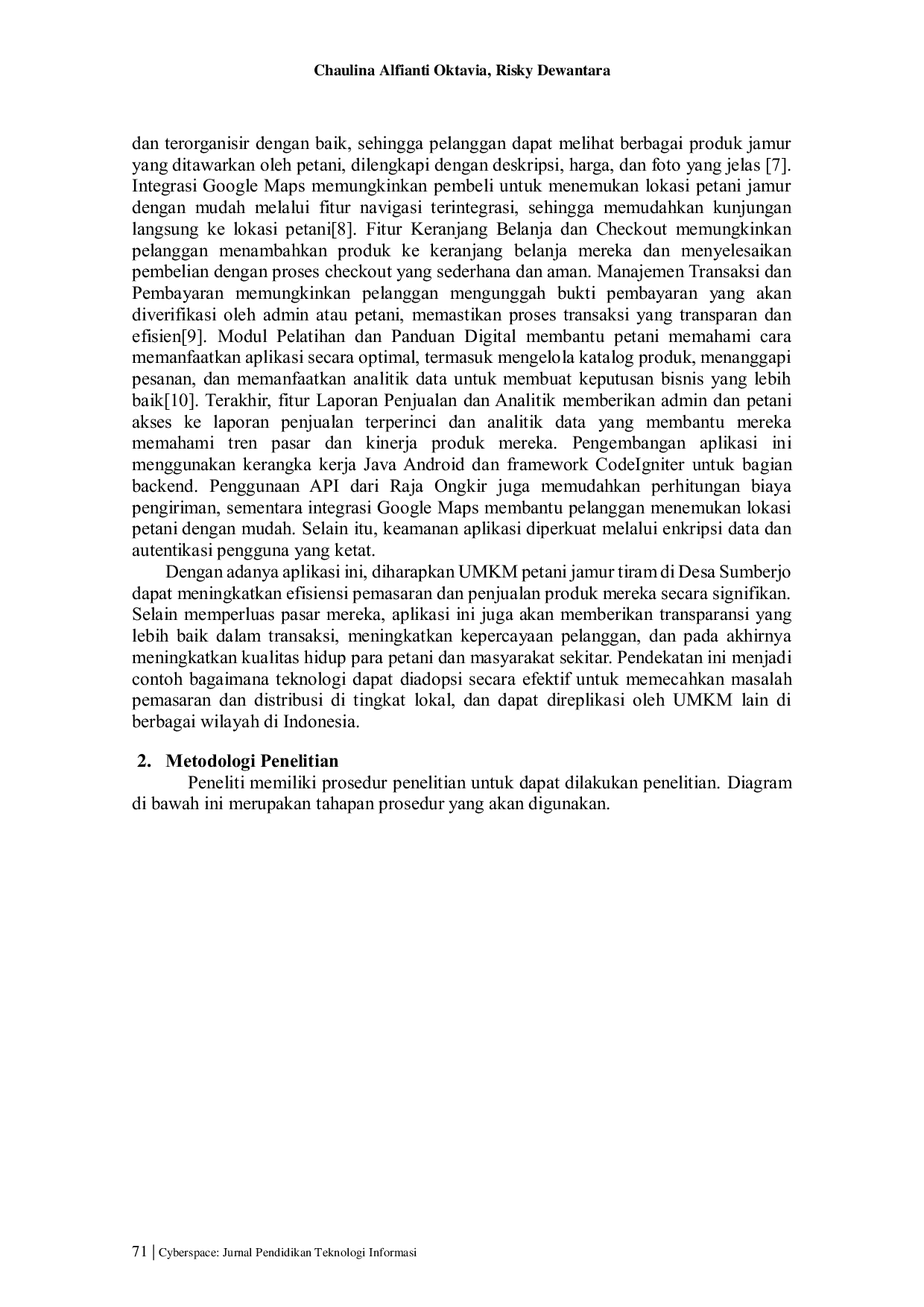 JURIS Implementasi Sistem Informasi Berbasis Android Untuk Promosi Dan Pemasaran Umkm Jamur Tiram