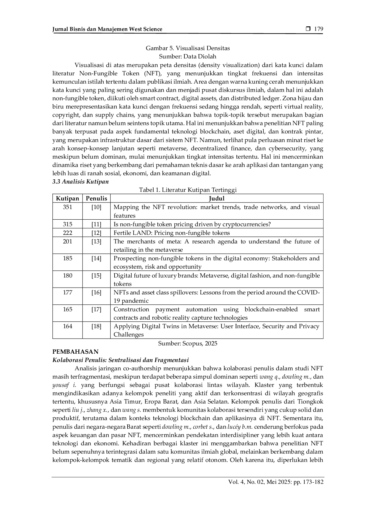 JURIS Pemetaan Bibliometrik Penelitian Global tentang Non Fungible Token NFT