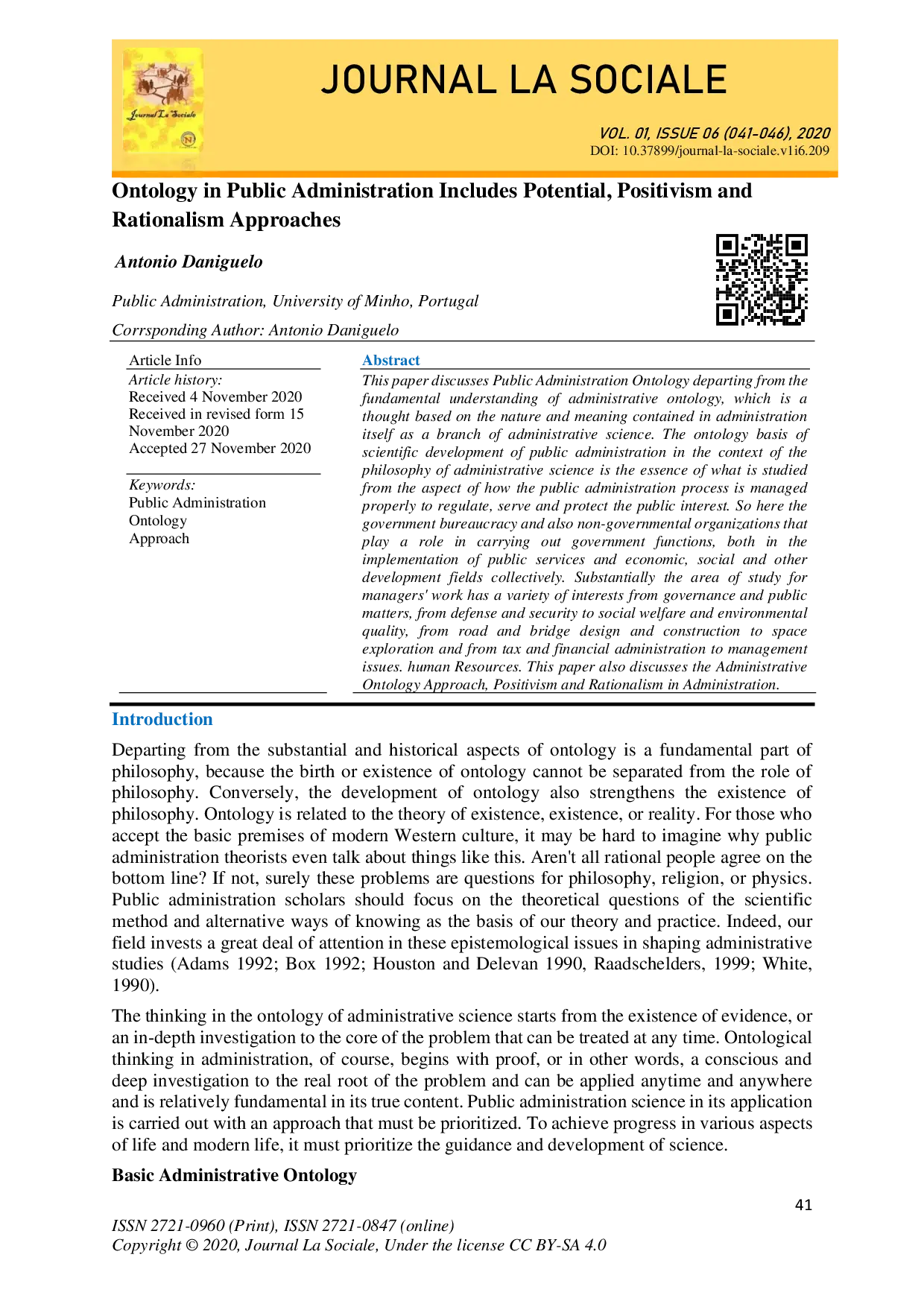 juris Ontology in Public Administration Includes Potential Positivism and Rationalism Approaches
