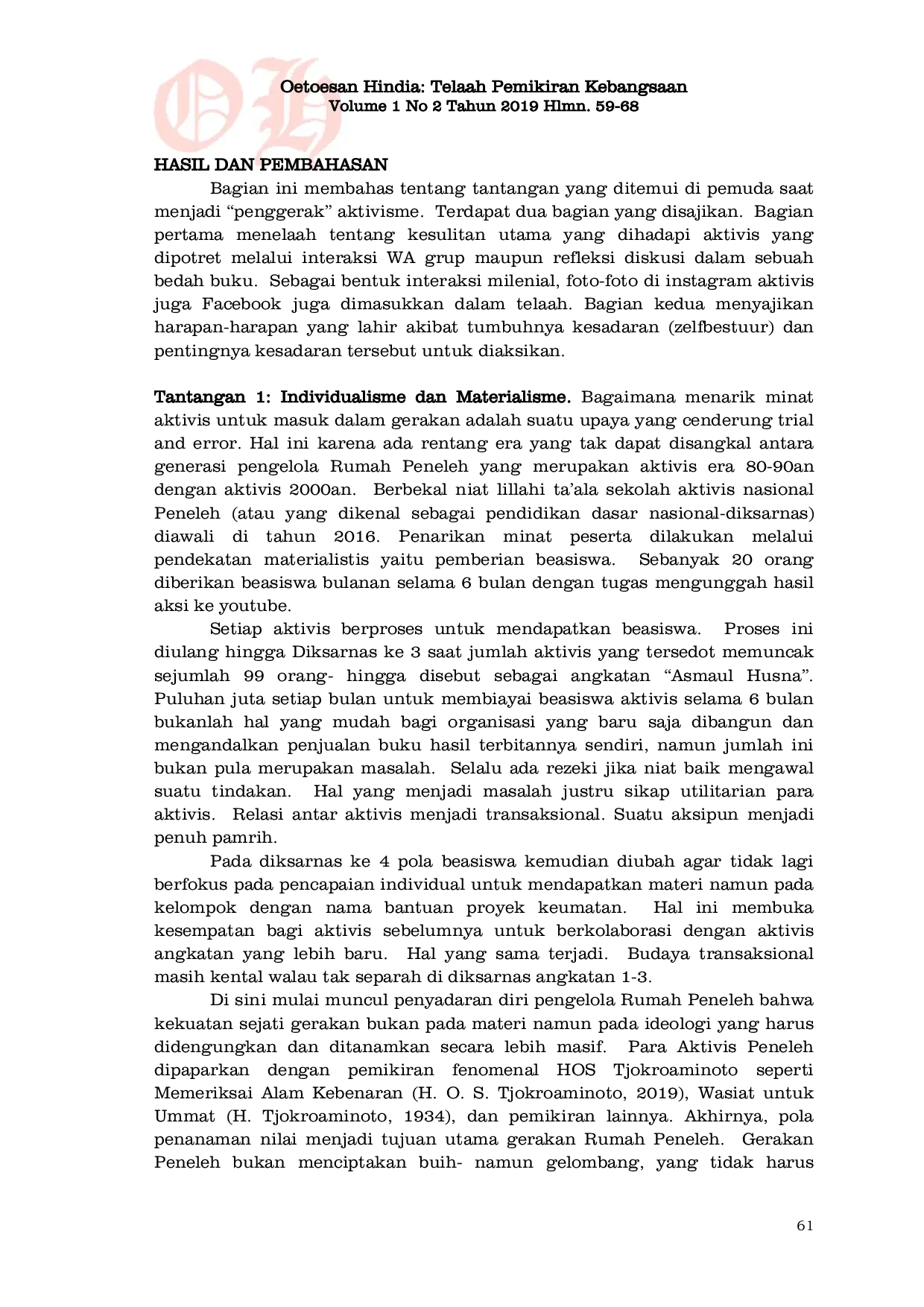 JURIS Tantangan menggerakkan pemuda