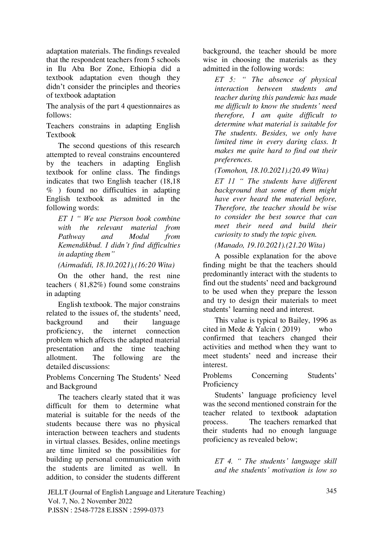 JURIS TEACHER S ADAPTATION IN USING ENGLISH TEXTBOOK IN THE SENIOR HIGH SCHOOL DURING THE COVID 19 PANDEMIC