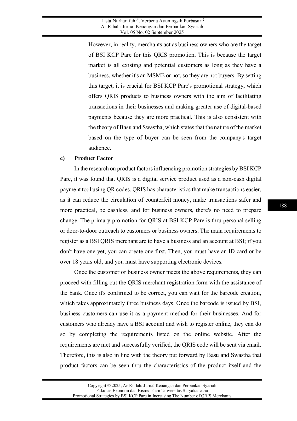 JURIS Promotional Strategies by BSI KCP Pare in Increasing the Number of QRIS Merchants